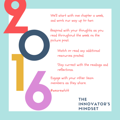 A book study via Facebook... #InnovatorsMindset #thefirstyear Innovators Mindset Bookstudy 400x400