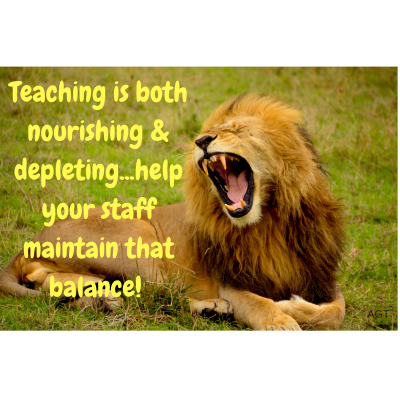 Help curb teacher burnout with Fab Fridays in February! Teaching Is Both Nourishing Depleting. 400x400