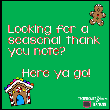 Looking for a seasonal thank you note? Here ya go! Seasonal Thank You
