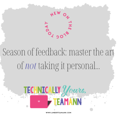 Season of feedback: master the art of not taking it personal... Season Of Feedback Master The Art Of Not Taking It Personal. 1 400x400